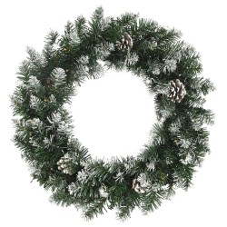 vidaXL Corona de Navidad con luces LED PVC verde 60 cm