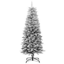 vidaXL Árbol de Navidad artificial estrecho con nieve PVC y PE 120 cm