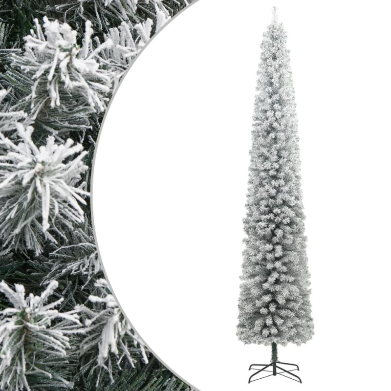 vidaXL Árbol Navidad estrecho con soporte y nieve artificial PVC 270cm vidaXL Árbol Navidad estrecho con soporte y nieve artificial PVC 270cm