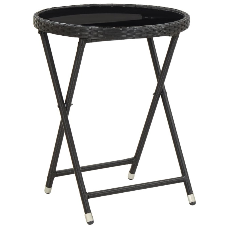 vidaXL Mesa de centro ratán sintético y vidrio templado negro 60 cm vidaXL Mesa de centro ratán sintético y vidrio templado negro 60 cm