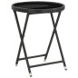 vidaXL Mesa de centro ratán sintético y vidrio templado negro 60 cm vidaXL Mesa de centro ratán sintético y vidrio templado negro 60 cm