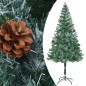 vidaXL Árbol de Navidad helado con luces, bolas y piñas 180 cm