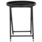 vidaXL Mesa de centro ratán sintético y vidrio templado negro 60 cm vidaXL Mesa de centro ratán sintético y vidrio templado negro 60 cm