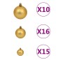 vidaXL Árbol de Navidad preiluminado con luces y bolas dorado 240 cm vidaXL Árbol de Navidad preiluminado con luces y bolas dorado 240 cm