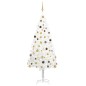 vidaXL Árbol de Navidad preiluminado con luces y bolas blanco 210 cm vidaXL Árbol de Navidad preiluminado con luces y bolas blanco 210 cm