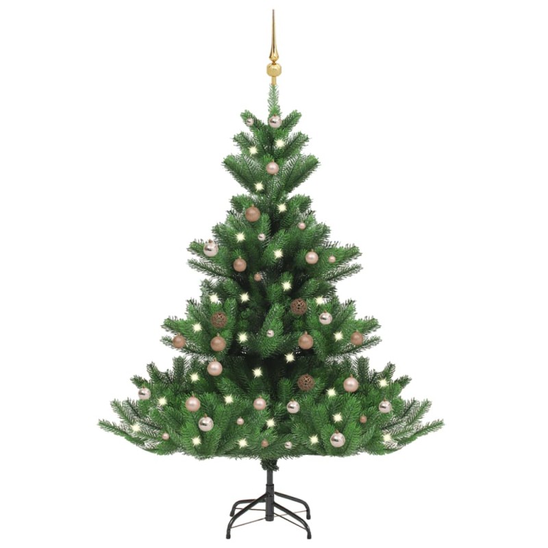 vidaXL Árbol de Navidad abeto Nordmann con LEDs y bolas verde 120 cm vidaXL Árbol de Navidad abeto Nordmann con LEDs y bolas verde 120 cm