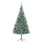 vidaXL Árbol de Navidad helado con luces, bolas y piñas 210 cm vidaXL Árbol de Navidad helado con luces, bolas y piñas 210 cm