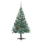 vidaXL Árbol de Navidad helado con luces LED, bolas y piñas 150 cm vidaXL Árbol de Navidad helado con luces LED, bolas y piñas 150 cm