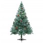 vidaXL Árbol de Navidad helado con luces LED, bolas y piñas 150 cm vidaXL Árbol de Navidad helado con luces LED, bolas y piñas 150 cm