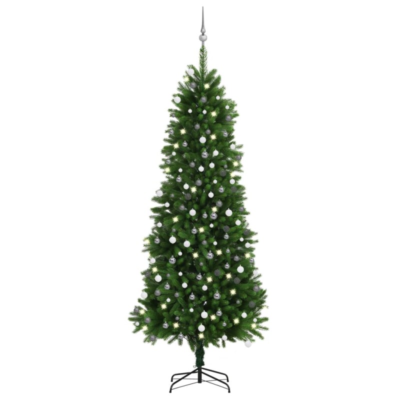 vidaXL Árbol de Navidad artificial con luces y bolas verde 240 cm vidaXL Árbol de Navidad artificial con luces y bolas verde 240 cm