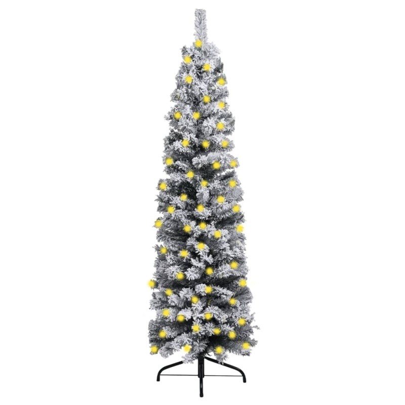 vidaXL Árbol de Navidad delgado con nieve PVC verde 210 cm vidaXL Árbol de Navidad delgado con nieve PVC verde 210 cm