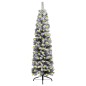 vidaXL Árbol de Navidad delgado con nieve PVC verde 210 cm vidaXL Árbol de Navidad delgado con nieve PVC verde 210 cm