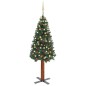 vidaXL Árbol de Navidad delgado con luces y bolas verde 180 cm vidaXL Árbol de Navidad delgado con luces y bolas verde 180 cm