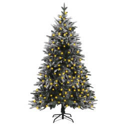 vidaXL Árbol de Navidad artificial con luces y nieve PVC&PE 120 cm