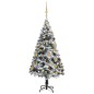 vidaXL Árbol de Navidad delgado con luces y bolas verde 120 cm vidaXL Árbol de Navidad delgado con luces y bolas verde 120 cm