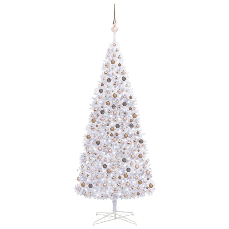 vidaXL Árbol de Navidad preiluminado con luces y bolas blanco 400 cm vidaXL Árbol de Navidad preiluminado con luces y bolas blanco 400 cm