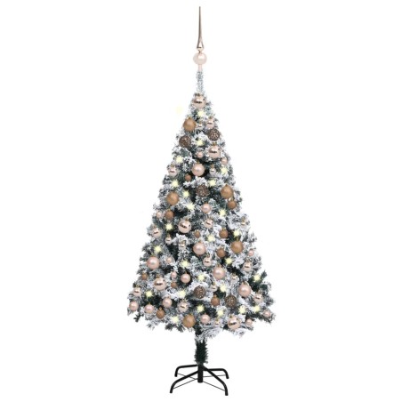 vidaXL Árbol de Navidad artificial con luces y bolas verde 120 cm