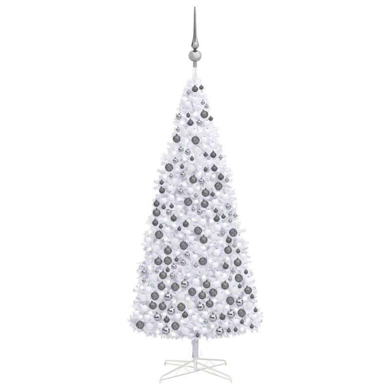 vidaXL Árbol de Navidad preiluminado con luces y bolas blanco 400 cm vidaXL Árbol de Navidad preiluminado con luces y bolas blanco 400 cm