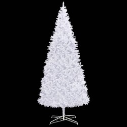 vidaXL Árbol de Navidad preiluminado con luces y bolas blanco 400 cm