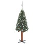 vidaXL Árbol de Navidad delgado con luces y bolas verde 180 cm vidaXL Árbol de Navidad delgado con luces y bolas verde 180 cm
