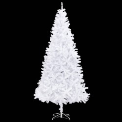 vidaXL Árbol de Navidad artificial con luces LED y bolas blanco 300 cm