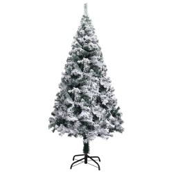 vidaXL Árbol de Navidad delgado con luces y bolas verde 120 cm