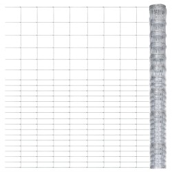 vidaXL Valla de jardín de acero galvanizado plateado 50x1,6 m