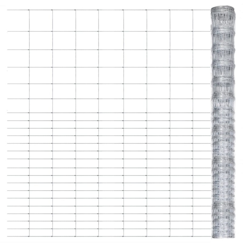 vidaXL Valla de jardín de acero galvanizado plateado 50x1,6 m
