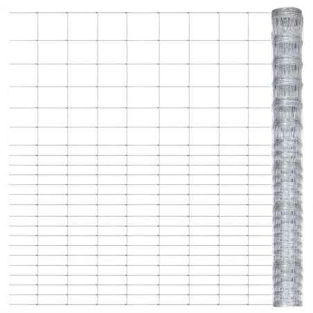 vidaXL Valla de jardín de acero galvanizado plateado 50x1,6 m