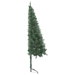 vidaXL Árbol de Navidad artificial de esquina LED y bolas verde 120 cm