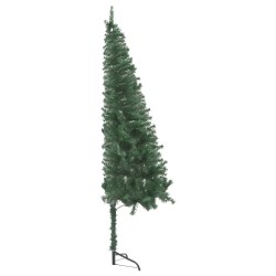 vidaXL Árbol de Navidad artificial de esquina LED y bolas verde 240 cm 