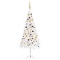vidaXL Árbol de Navidad de esquina LED y bolas PVC blanco 180 cm vidaXL Árbol de Navidad de esquina LED y bolas PVC blanco 180 cm