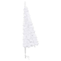 vidaXL Árbol de Navidad de esquina LED y bolas PVC blanco 180 cm