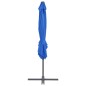 vidaXL Sombrilla voladiza con poste de acero azul celeste 250x250 cm vidaXL Sombrilla voladiza con poste de acero azul celeste 250x250 cm