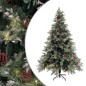 vidaXL Árbol de Navidad con luces y piñas PVC PE verde y blanco 150 cm vidaXL Árbol de Navidad con luces y piñas PVC PE verde y blanco 150 cm