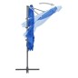 vidaXL Sombrilla voladiza con poste de acero azul celeste 250x250 cm vidaXL Sombrilla voladiza con poste de acero azul celeste 250x250 cm