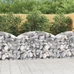 vidaXL Cesta de gaviones forma arco hierro galvanizado 150x50x80/100cm