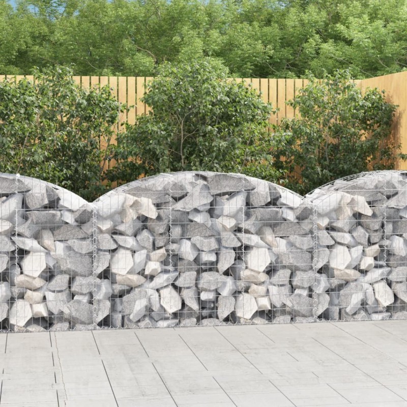 vidaXL Cesta de gaviones forma arco hierro galvanizado 150x50x80/100cm vidaXL Cesta de gaviones forma arco hierro galvanizado 150x50x80/100cm