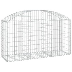 vidaXL Cesta de gaviones forma arco hierro galvanizado 150x50x80/100cm