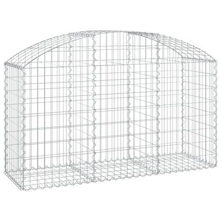 vidaXL Cesta de gaviones forma arco hierro galvanizado 150x50x80/100cm