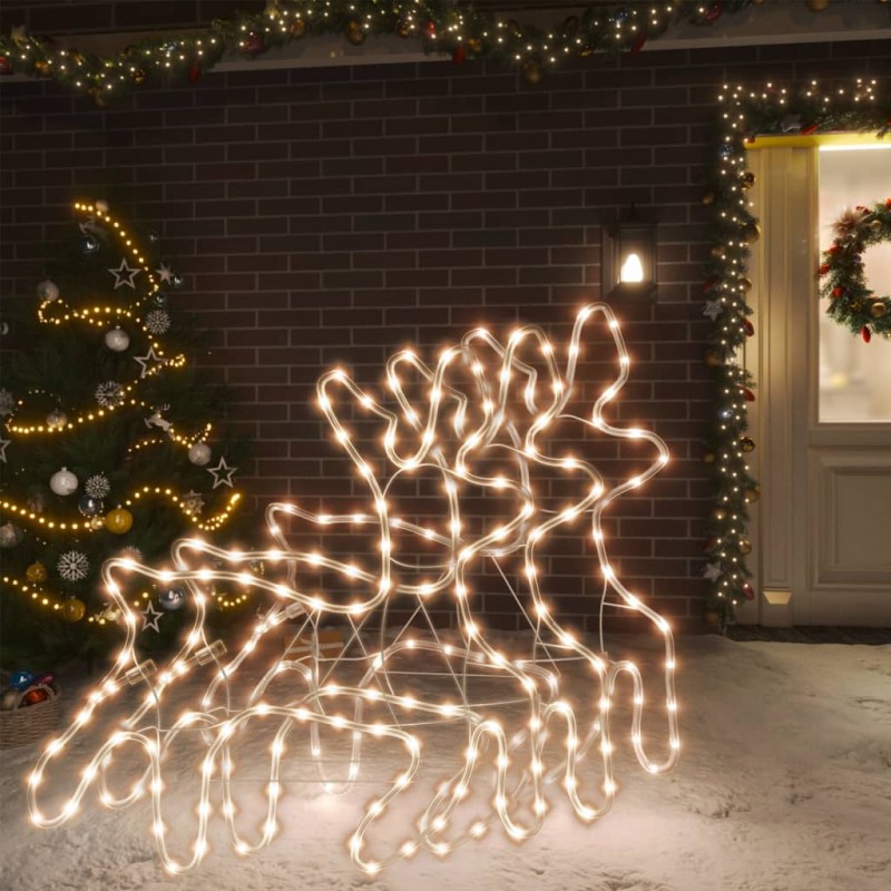 vidaXL Figura de reno Navidad con LED 3 uds blanco cálido 57x55x4,5 cm vidaXL Figura de reno Navidad con LED 3 uds blanco cálido 57x55x4,5 cm
