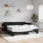 vidaXL Sofá cama nido con colchón terciopelo negro 90x200 cm vidaXL Sofá cama nido con colchón terciopelo negro 90x200 cm