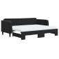 vidaXL Sofá cama nido con colchón terciopelo negro 90x200 cm vidaXL Sofá cama nido con colchón terciopelo negro 90x200 cm