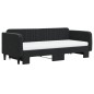 vidaXL Sofá cama nido con colchón terciopelo negro 90x200 cm vidaXL Sofá cama nido con colchón terciopelo negro 90x200 cm
