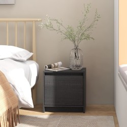 vidaXL Mesita de noche madera maciza de mango gris 40x30,5x40 cm