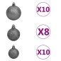vidaXL Guirnalda de Navidad con LEDs y juego de bolas PVC verde 20 m vidaXL Guirnalda de Navidad con LEDs y juego de bolas PVC verde 20 m