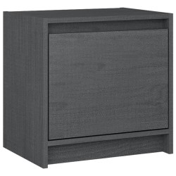 vidaXL Mesita de noche madera maciza de mango gris 40x30,5x40 cm