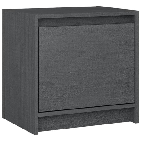vidaXL Mesita de noche madera maciza de mango gris 40x30,5x40 cm