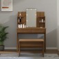 vidaXL Juego de tocador con LED madera contrachapada roble marrón vidaXL Juego de tocador con LED madera contrachapada roble marrón