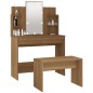 vidaXL Juego de tocador con LED madera contrachapada roble marrón vidaXL Juego de tocador con LED madera contrachapada roble marrón